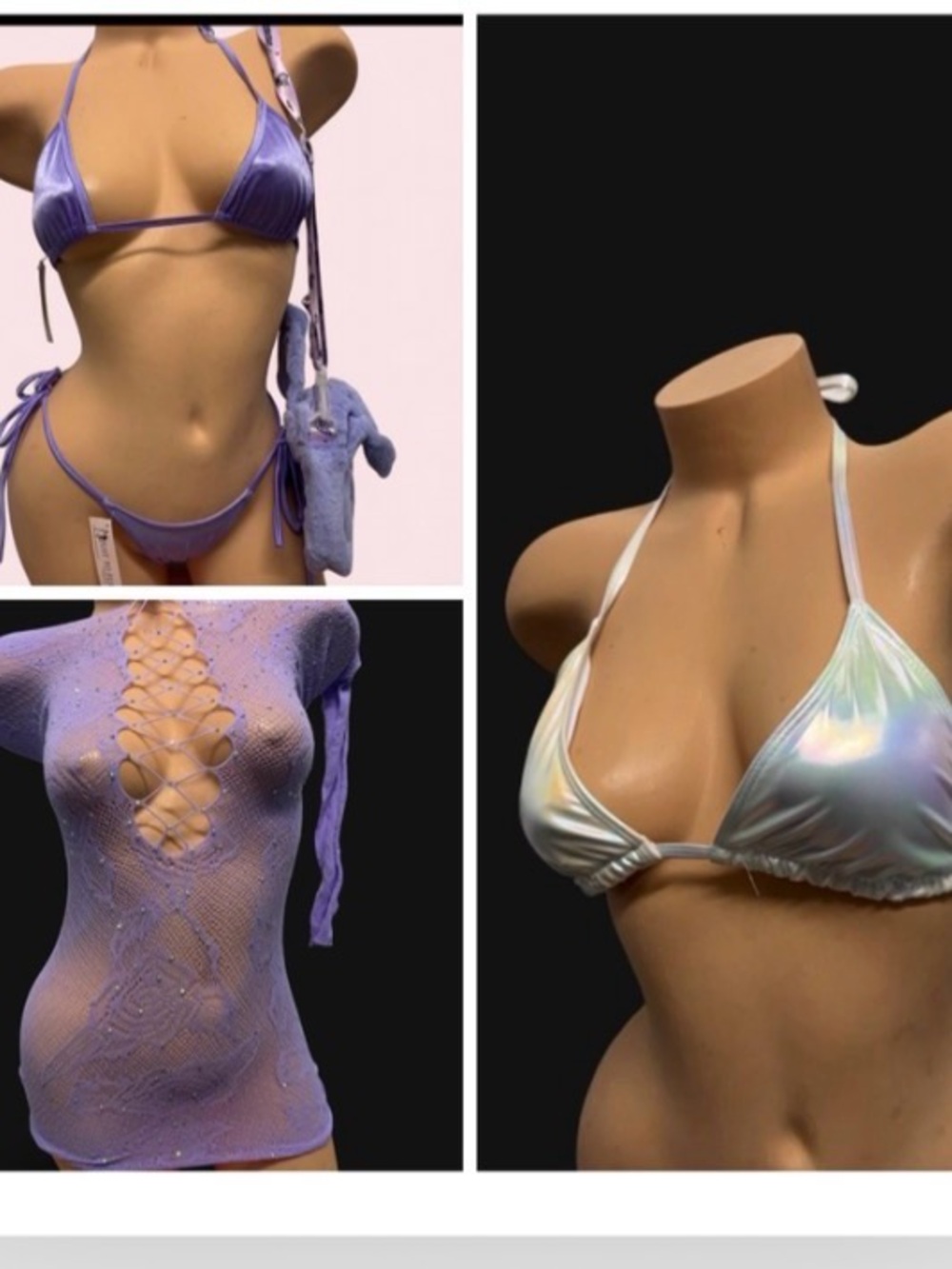 Exotic dance wear bundle one size purple